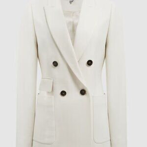 LARSSON white 
DOUBLE BREASTED TWILL BLAZER